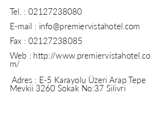 Premier Vista Hotel iletiim bilgileri